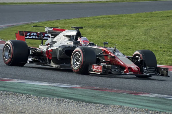 Driver Kevin Magnussen.  Team Haas — Stock Photo, Image
