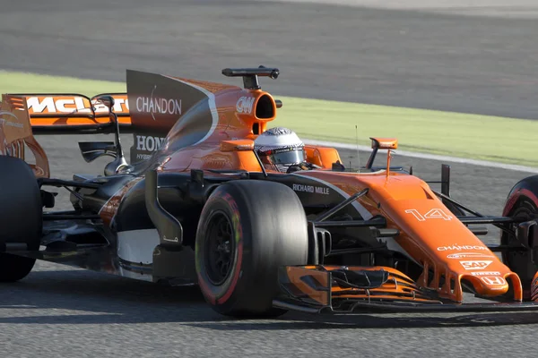 Водитель Фернандо Алонсо. Команда McLaren — стоковое фото