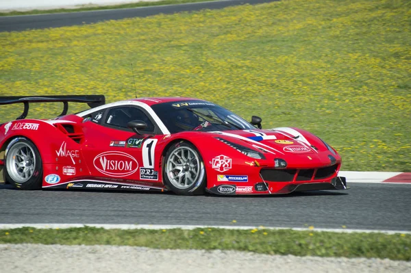 Драйвер Жан Поль Паньї. Ferrari F488 Gt3 — стокове фото