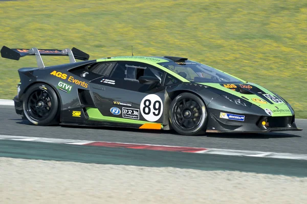 Fahrer nicolas gomar. Lamborghini huracan super trofeo — Stockfoto