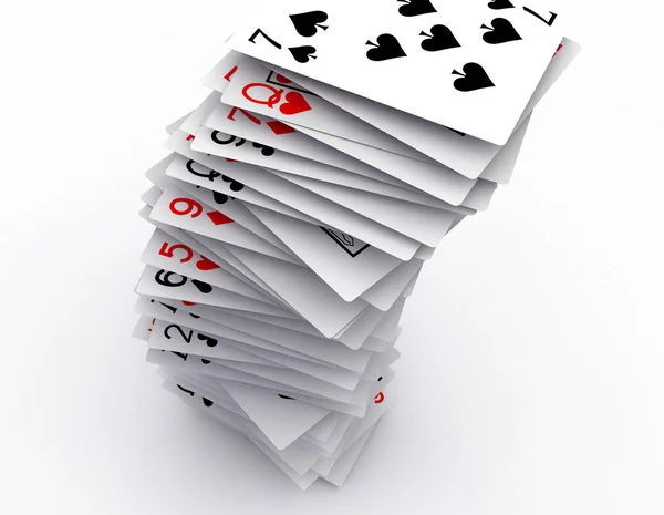3D rendering póker kártya alá tartozó — Stock Fotó