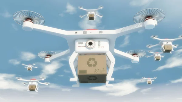 Drone volante di rendering 3d — Foto Stock