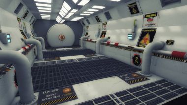 Fütüristik arka plan mimarisi koridor.