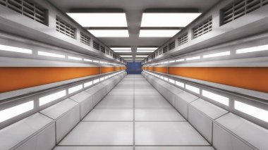 Fütüristik arka plan mimarisi koridor.