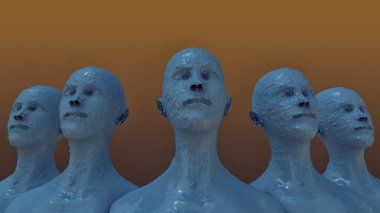 3D render canavarlar zombi uzaylılar