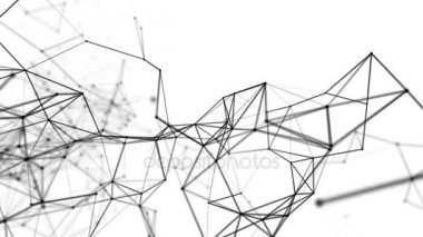 3D render. Bağlantılı çizgilerin ve arka plan