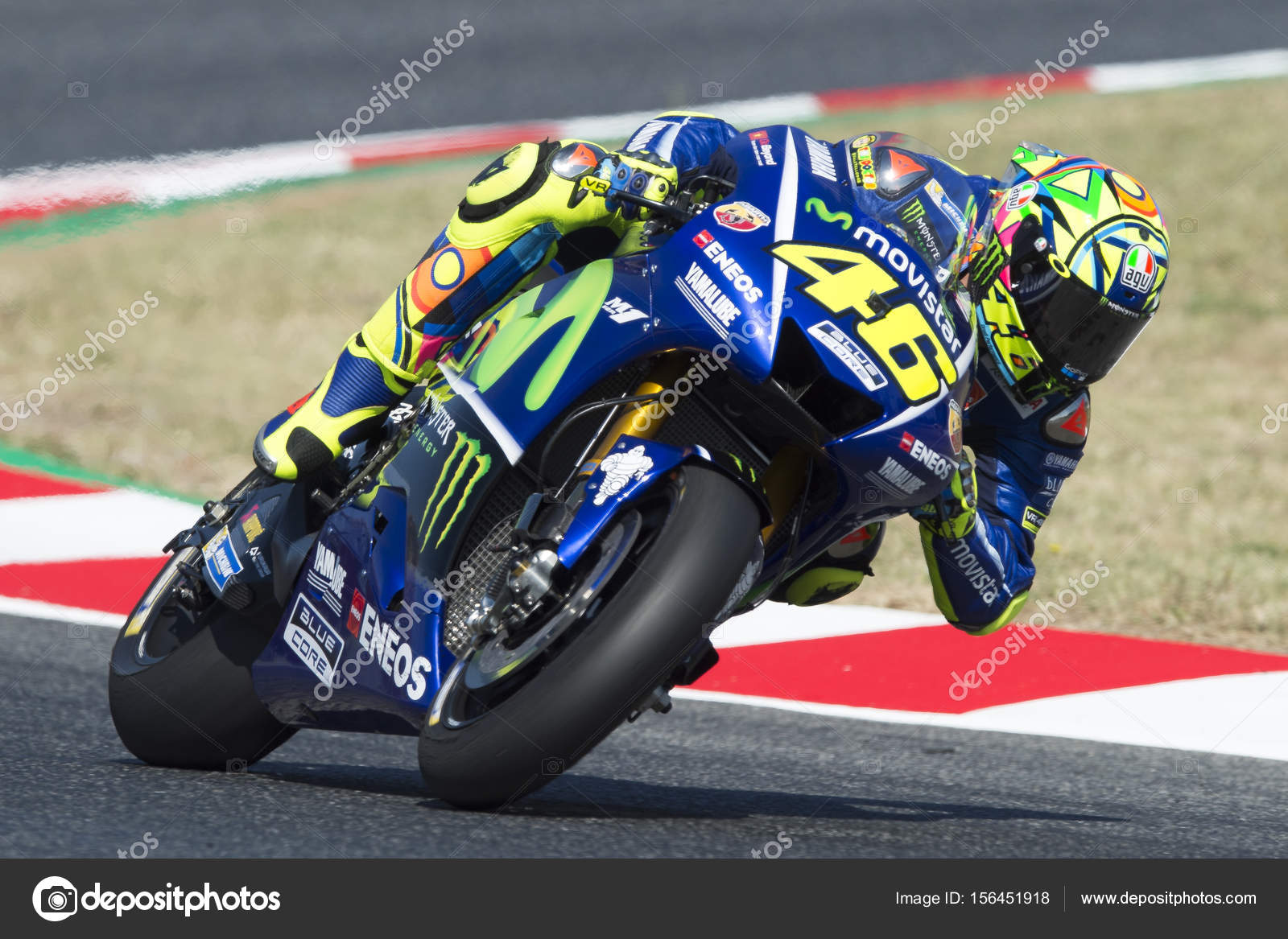 Driver Valentino Rossi Yamaha Team Monster Energy Grand Prix Of Catalonia Stock Editorial Photo C Mik38