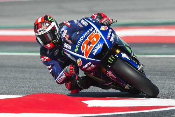 Conductor Maverick Vinales. Equipo Yamaha. Gran Premio Monster Energy de Cataluña —  Fotos de Stock