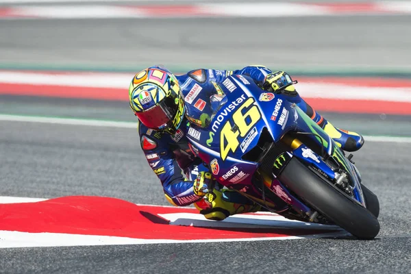 Sürücüsü Valentino Rossi. Yamaha Team. Catalonia canavar enerji Grand Prix — Stok fotoğraf