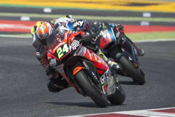Motorista SIMONE CORSI. Equipa de Aceleração. Moto2. Monster Energy Grand Prix da Catalunha MotoGP no Circuito da Catalunha . — Fotografia de Stock