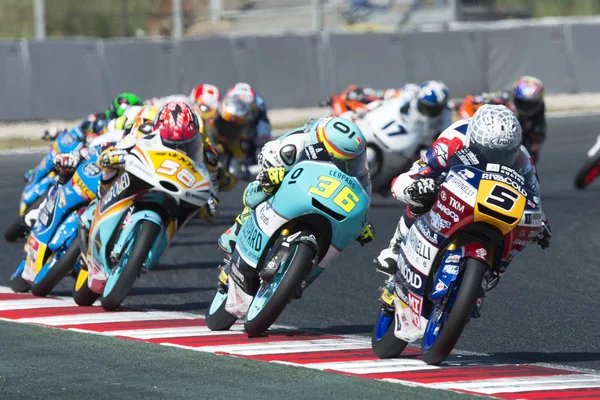 Sterownik Joan Mir. Zespół Leopard. Moto3. Monster Energy Grand Prix Katalonii — Zdjęcie stockowe