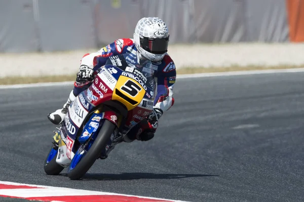 Romano Fenati sterownika. Marinelli zespołu. Moto3. Monster Energy Grand Prix Katalonii — Zdjęcie stockowe