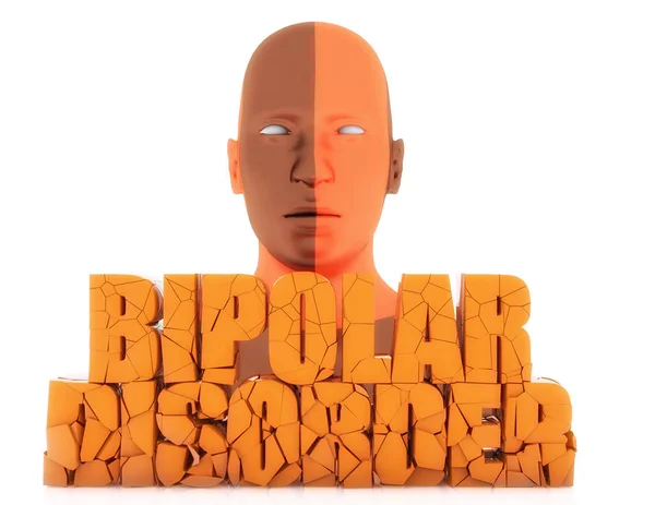 Figura humana y texto trastorno bipolar 3d — Foto de Stock