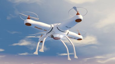 3D render uçan robot