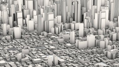 3D render hava şehir