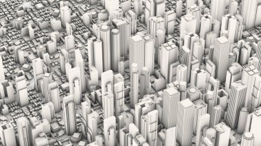 3D hava şehir
