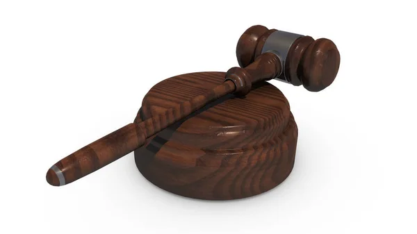 3d render. Judge's gavel and white background — Stock Photo, Image