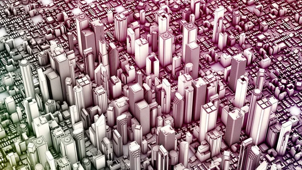 3d renderizar cidade aérea — Fotografia de Stock