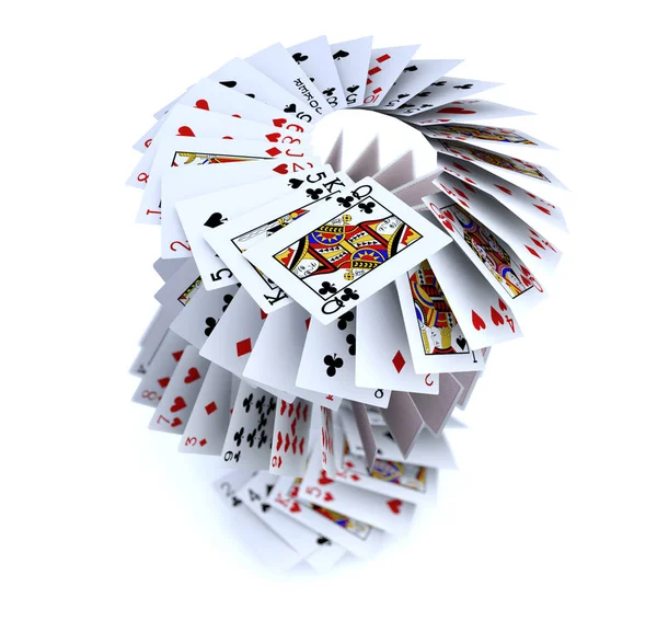 3d renderização cartões de poker caindo — Fotografia de Stock