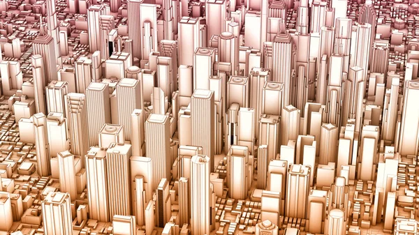 3d rendere città aerea — Foto Stock