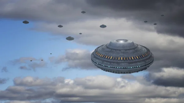 3d rendering. Alien ship. Unidentified flying object