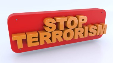 3D render. Terörizm 3d sinyal durdurmak