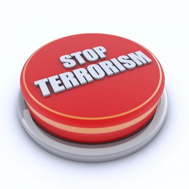 3D render. Terörizm 3d sinyal durdurmak