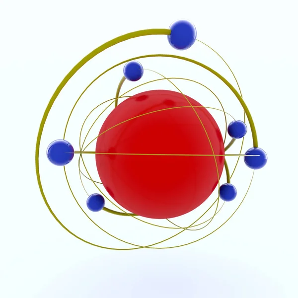 3D рендеринг. Концепция атомов и частиц — стоковое фото