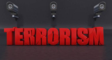 3D render. Terörizm 3d sinyal durdurmak