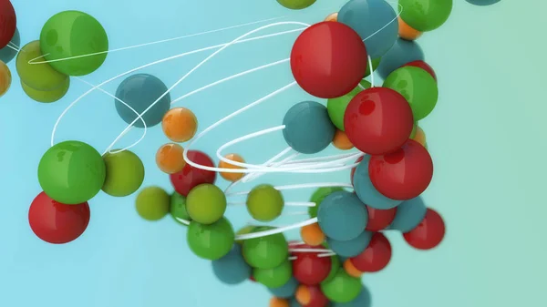Rendement 3D. Fond sphères colorées — Photo