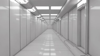 3D render. Fütüristik iç tasarım arka plan