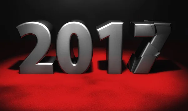 Renderizado 3d. Año de ruptura 2017 — Foto de Stock