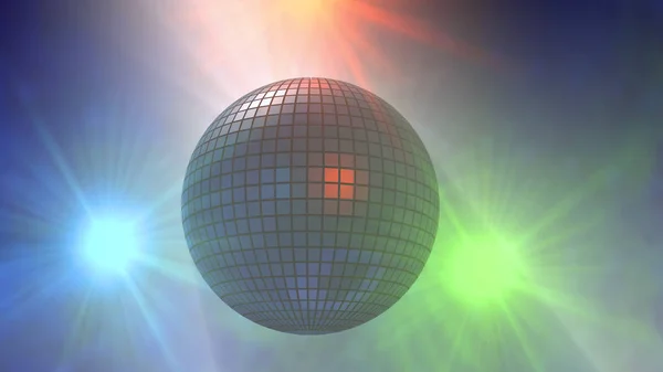 Rendement 3D. Boule disco et lumières — Photo