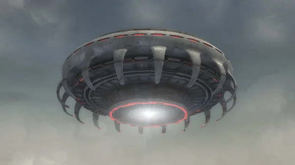 3d rendering. Futuristic unidentified flying object — Stock Photo, Image