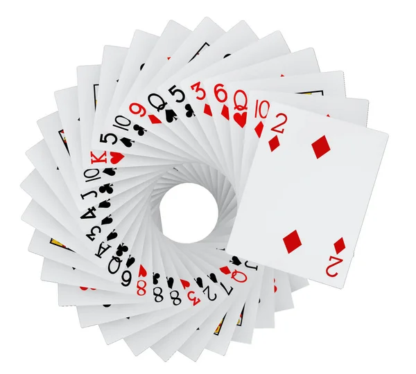 3D rendering χαρτιά πόκερ που υπάγονται — Φωτογραφία Αρχείου