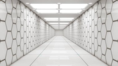 3D render. Fütüristik iç tasarım arka plan