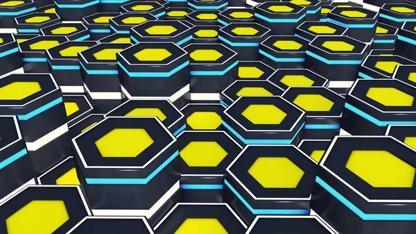 3d rendering. Abstract hexagon geometry background