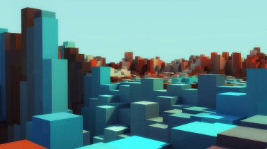 3D render. Renkli arka plan