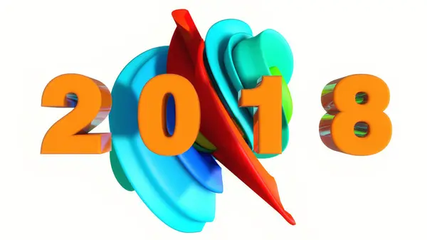 Renderizado Feliz Año Nuevo 2018 — Foto de Stock