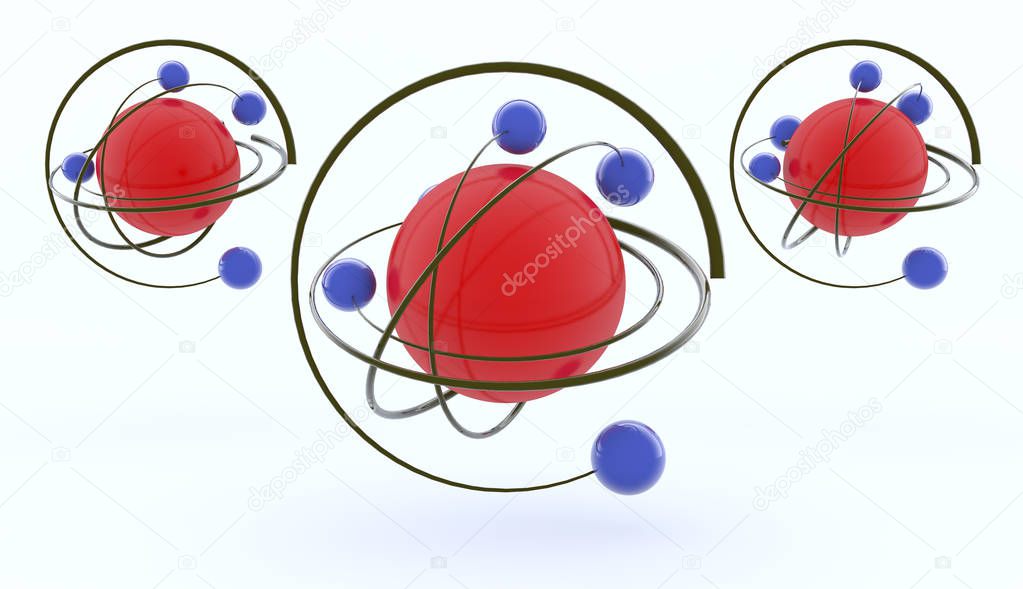 3d rendering, Molecule design and white background