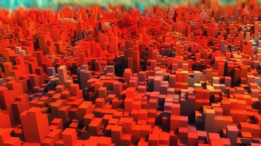 3D görüntüleme. Soyut topoğrafya ve renkler