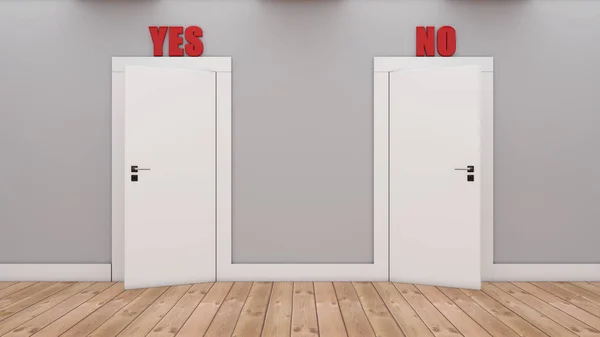 Визуализация Двери Решением Yes — стоковое фото