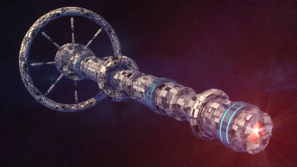 レンダリング 未来的なエイリアン宇宙船 — ストック写真