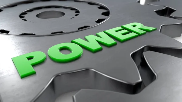 Rendering Gear Power Word — Stock Photo, Image