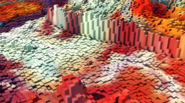 3D render. Renkli arka plan