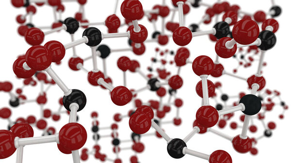 Structure 3d rendering connection and particles