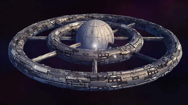 3D render. Uzay gemisi Ufo kavramı