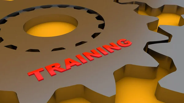 Rendering Gear Training Word — Stock Photo, Image