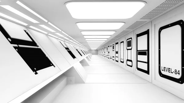 Render Futuristische Science Fiction Interieur Corridor — Stockfoto