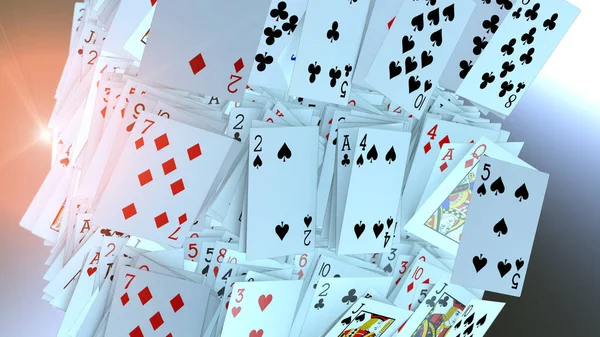 Poker Kartları Düşen Render — Stok fotoğraf